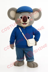 Blue Koala Mascot Costume with Hoodie for Events, Schools & Promotions