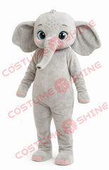 Light Gray Elephant Mascot Costume for Adults – Plush Full Body Suit