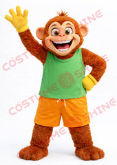 Friendly Monkey Mascot Costume for Adults – Green Tank Top Style