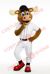 Moose Mascot Costume in Baseball Uniform – Cute Team Sports Character Suit