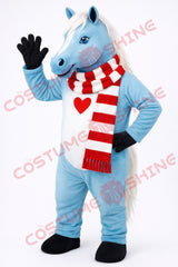 Light Blue Mustang Horse Mascot Costume for Adults – Cute Style