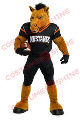 Black Mustang Horse Mascot Costume for Adult Football Teams