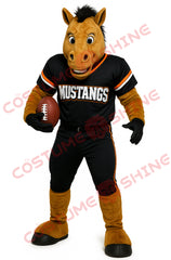 Black Mustang Horse Mascot Costume for Adult Football Events