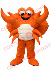 Orange Crab Mascot Costume Adult Plush Full Body for Events and Schools
