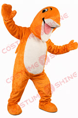 Orange Dolphin Mascot Costume Adult Plush Full Body Suit