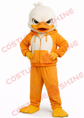 Orange Hoodie Duck Mascot Costume Adult Casual Sports Outfit