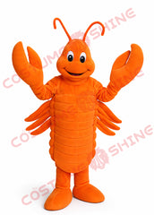 Orange Lobster Mascot Costume for Adults Open Arms Custom Event Character