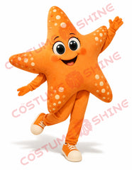 Cute Orange Starfish Mascot Costume for Adults – Full Body Plush Outfit