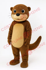 Brown Otter Mascot Costume Plush Character Suit in Standing Pose