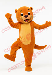 Orange Otter Mascot Costume – Cheerful Plush Animal Character Suit