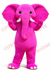 Pink Elephant Mascot Costume Adult Full Body Suit