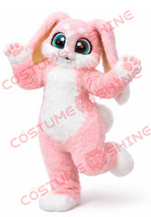 Adult Pink Rabbit Mascot Costume Plush Full Body Cute Outfit