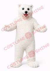 Polar Bear Mascot Costume Adult White Full Body Plush Suit