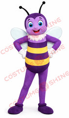 Purple Bee Mascot Costume for Adults – Plush Event Mascot Suit