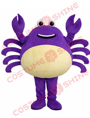 Purple Crab Mascot Costume Adult Plush Full Body for Events and Promotions