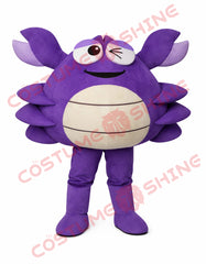 Purple Winking Crab Mascot Costume Adult Plush Full Body for Events