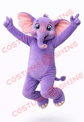 Purple Elephant Mascot Costume for Adults – Plush Full Body Suit