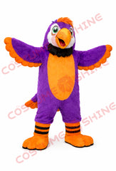 Purple Orange Parrot Mascot Costume Adult Plush with Spread Wings