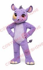 Purple Rhino Mascot Costume for Adults – Plush Custom Suit