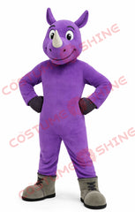 Purple Rhino Mascot Costume for Adults – Plush Classic Suit