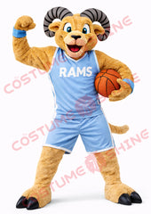 Ram Mascot Costume Adult Basketball Uniform with Ball