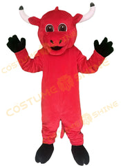 Red Bull Mascot Costume | Energetic Sports Team Animal Suit for Events