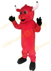 Red Bull Mascot Costume | Energetic Sports Team Animal Suit for Events