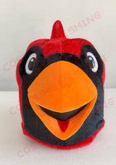 Red Cardinal Bird Mascot Costume with White Jersey and Sneakers