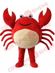 Red Crab Mascot Costume Adult Plush Full Body for Schools and Events