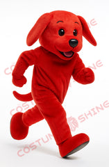Red Dog Mascot Costume in Running Pose – Plush Character Suit
