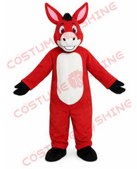 Red Donkey Mascot Costume for Adults Full Body Plush Performance Suit
