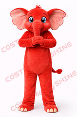 Red Elephant Mascot Costume for Adults – Plush Full Body Suit
