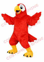 Red Parrot Mascot Costume Adult Plush with Spread Wings