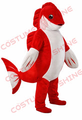 Red White Koi Fish Mascot Costume Adult Plush Full Body Character Outfit