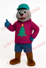Christmas Hoodie Seal Mascot Costume – Holiday Plush Character Outfit