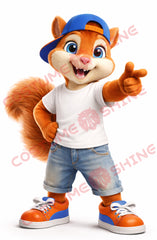 Adult Squirrel Mascot Costume Plush Casual T-Shirt Style