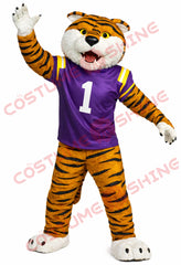 Adult Tiger Football Mascot Costume – Plush School Spirit Suit