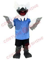 White and Gray Eagle Mascot Costume | Custom Bird Suit for School Events