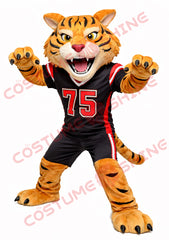 Wildcat Mascot Costume Adult – Black Football Uniform Full Body