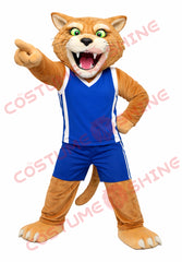 Wildcat Mascot Costume Adult – Blue Sports Uniform Full Body
