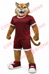Wildcat Mascot Costume Adult – Maroon Sports Uniform