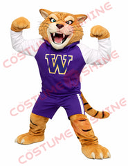 Wildcat Mascot Costume Adult – Purple Hoodie Athletic Style