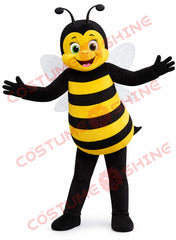 Yellow Black Bee Mascot Costume for Adults – Plush Welcome Suit