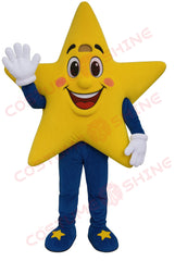 Star Mascot Costume Yellow Cartoon Outfit for Events & Parties