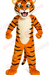 Classic Orange Tiger Mascot Costume – Full-Body Furry Suit for School & Team Events