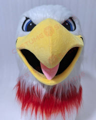 Blue Hawk Falcon i hvid skjorte maskot kostume voksen størrelse til mænd og kvinder med indbygget blæser inde i hovedet 