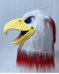 Blue Hawk Falcon i hvid skjorte maskot kostume voksen størrelse til mænd og kvinder med indbygget blæser inde i hovedet 