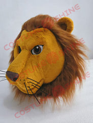 Majestic Lion Mascot Costume Character in Blue T-Shirt and Shorts