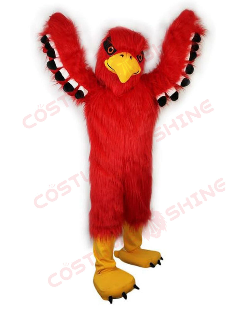 Red Falcon Eagle Hawk Bird Mascot Costume – Playful Animal Fursuit Design for Halloween Sports Events