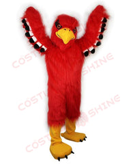 Red Falcon Eagle Hawk Bird Mascot Costume – Playful Animal Fursuit Design for Halloween Sports Events
